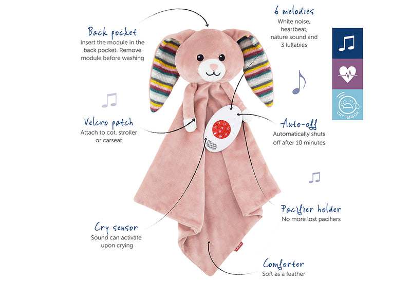 ZAZU Kuscheltuch mit Herztönen + Melodien Becky