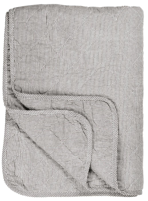 Quilt aus Baumwolle, dänischer Landhausstil, Modell NORDIC SHADOW, Tagesdecke leicht & angenehm, weiß grau, 180 x 130 cm