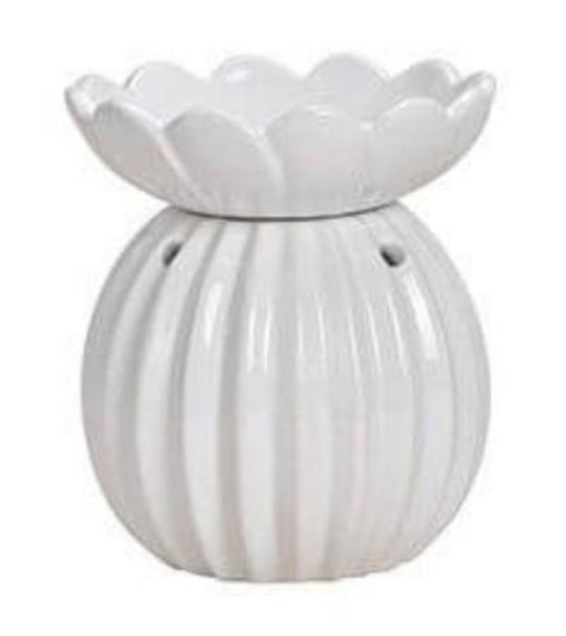 Duftlampe Kugel aus Keramik, weiß, für Teelichter, Ausführung mit abnehmbarer Duftschale, ideal für Duft- Öle und Wachse, Maße: Länge x Tiefe x Höhe = 13 x 13 x 15 cm ideal als Geschenk oder Zuhause