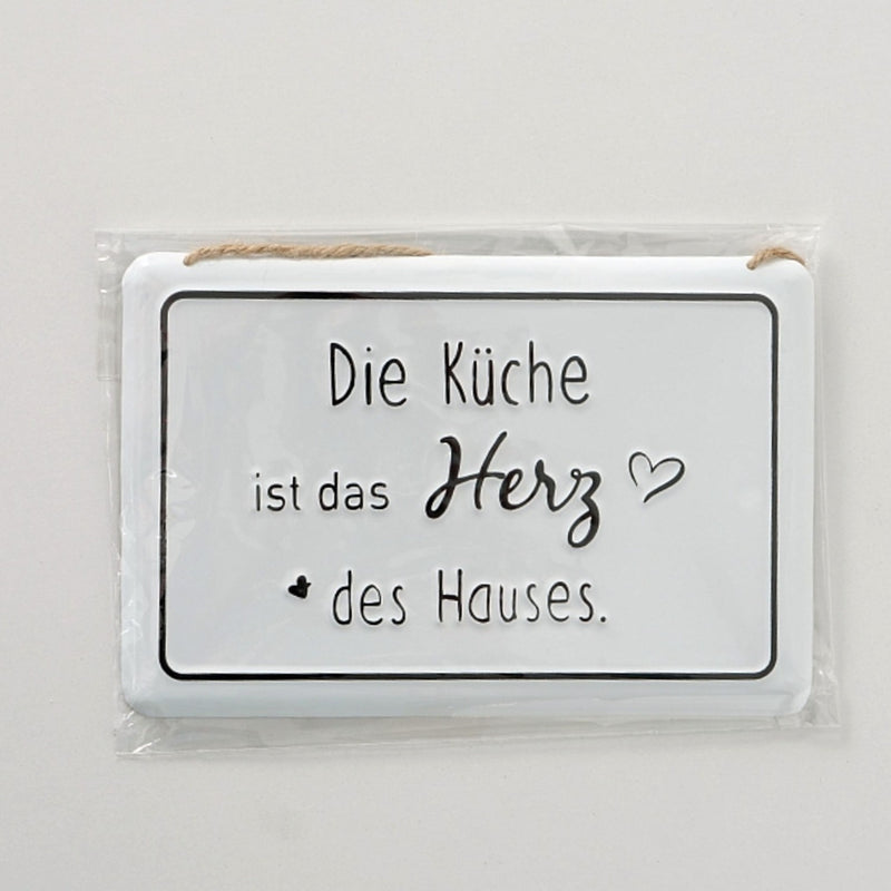 Tolles 2er Set Eisenschilder, Modell MAMA'S KÜCHE.., Material Eisen weiß lackiert , Maße je 21 x 14 cm, gestanzt, sehr hochwertig, ideal als Geschenk oder einfach Zuhause