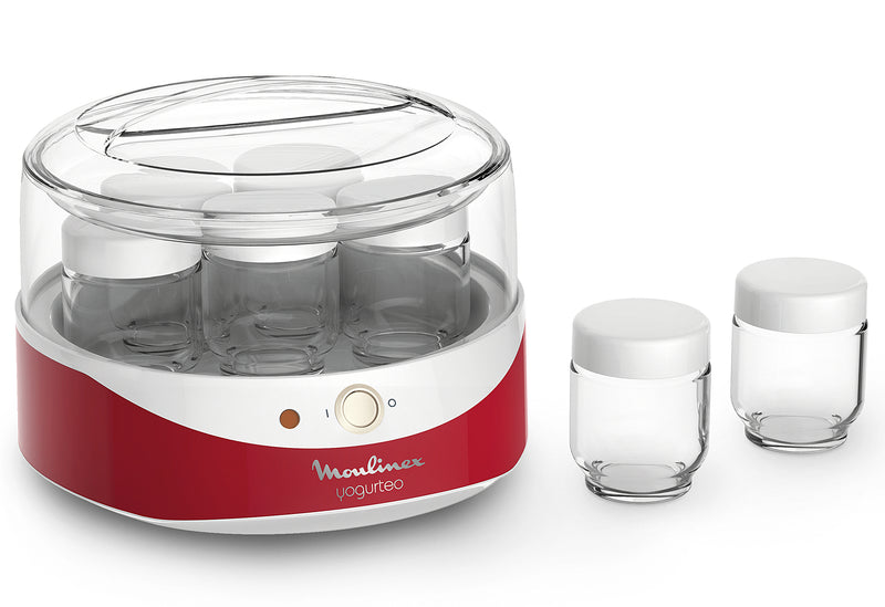 MOULINEX Joghurtbereiter YG2295 Yogurteo 7Gläser a 160ml rot/weiß
