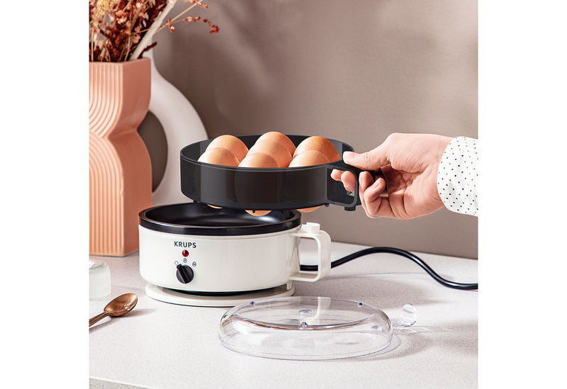 KRUPS Eierkocher EG2301 Ovomat Super 7 Eier weiß/schwarz