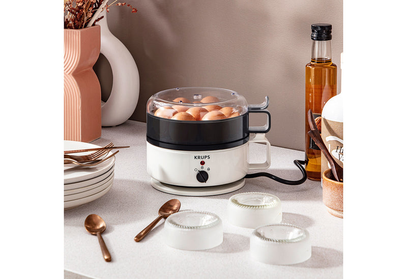 KRUPS Eierkocher EG2301 Ovomat Super 7 Eier weiß/schwarz