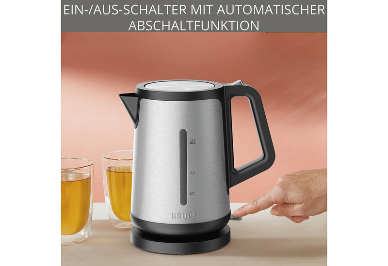 KRUPS Wasserkocher BW 442 1,7 l 2400 W Edelstahl/schwarz