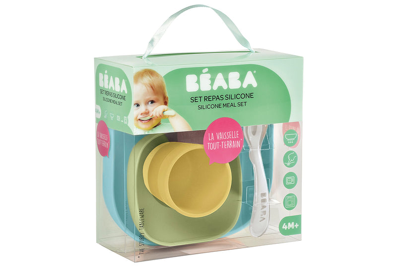 BEABA Geschirrset Silikon gelb