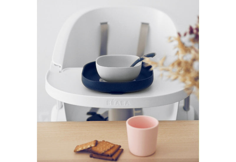 BEABA Geschirrset aus Silikon Nachtblau 4teilig