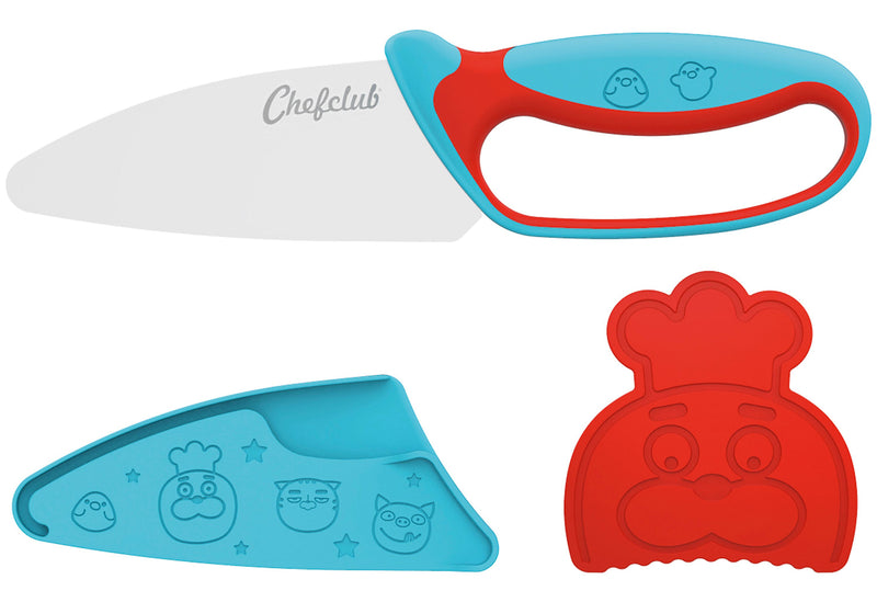 CHEFCLUB Messer für Kinder (Blau&Rot)