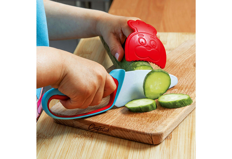 CHEFCLUB Messer für Kinder (Blau&Rot)