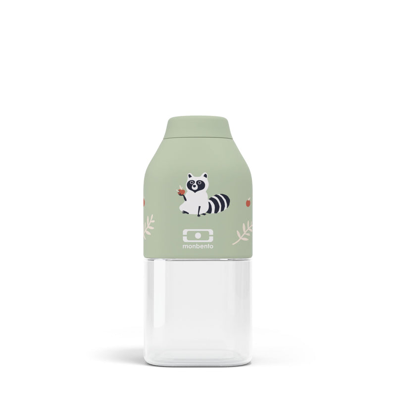 MONBENTO Trinkflasche Positive S Raccoon 330ml grün