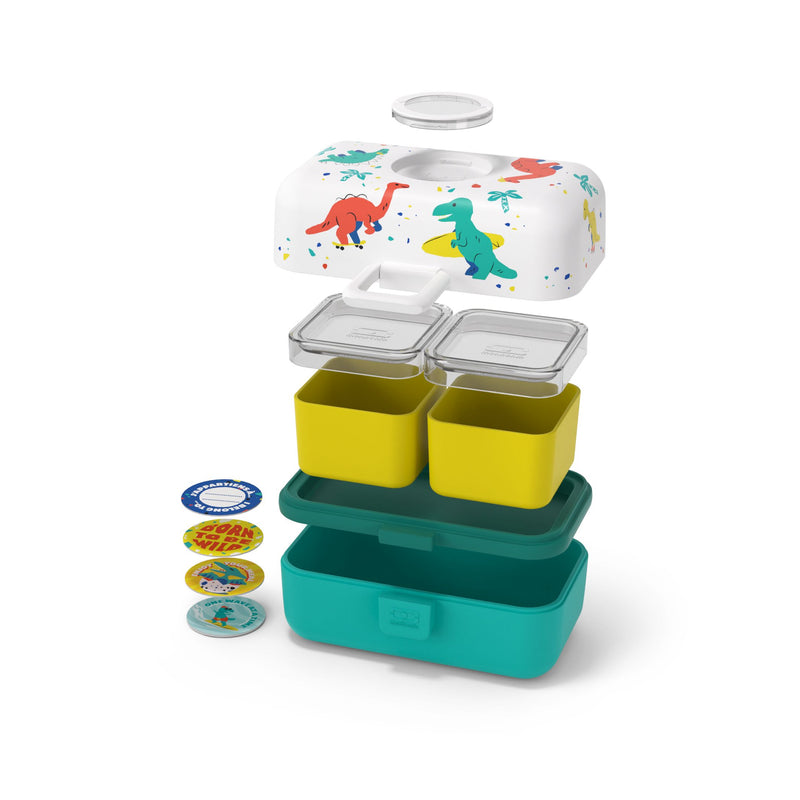 MONBENTO Brotdose Gram Graphic Dino 600ml türkis