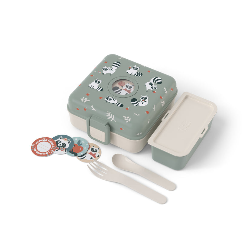 MONBENTO Brotdose Snacky Raccoon grün