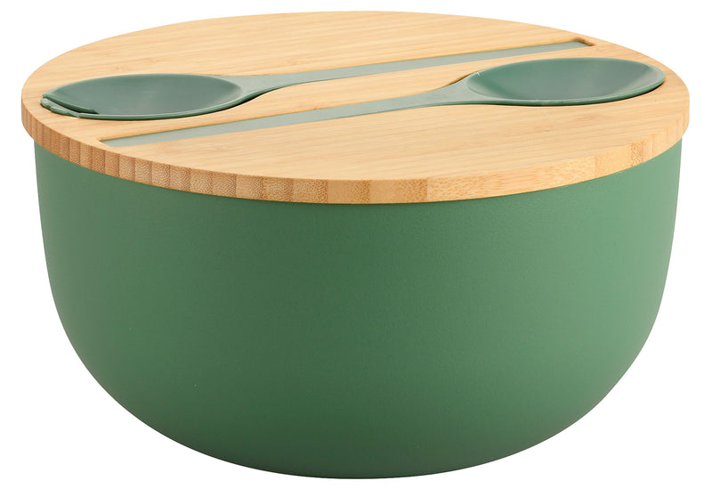 KESPER Salatschale mit Besteck Bambus FSC Ø24cm grün