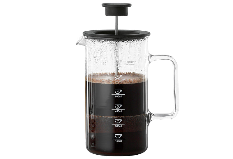BOHEMIA Selection Kaffeebereiter 1l mit Skala transparent/schwarz