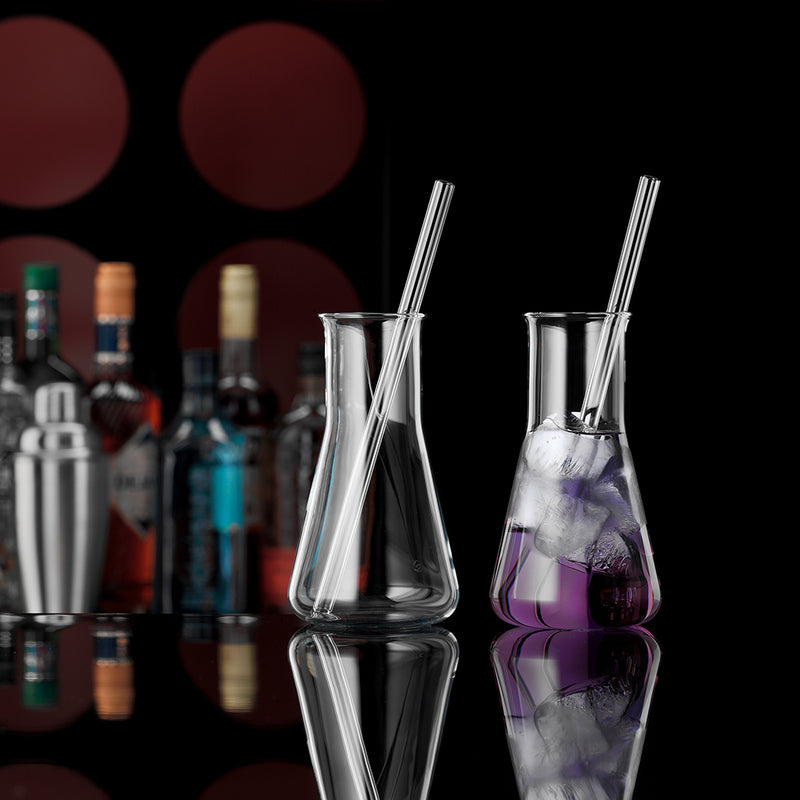 BOHEMIA CRISTAL 2 Gin Tonic Gläser 400ml + 2 Glastrinkhalme gerade