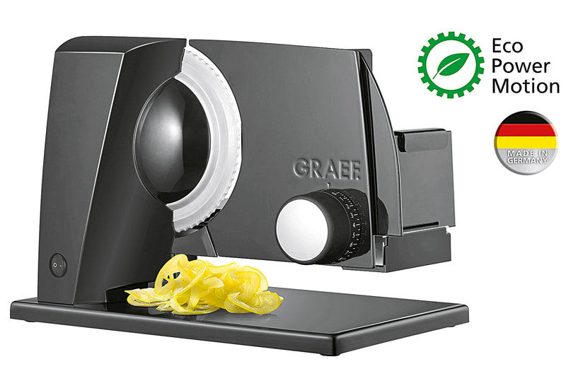 GRAEF Allesschneider SKS110 Linie110 schwarz 343x237x252mm 485g rund Restehalter Kunststofftablett