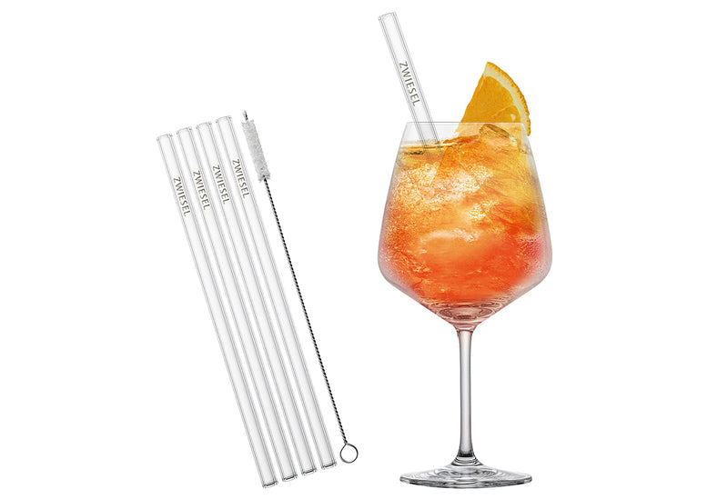 ZWIESEL GLAS Cocktail After Work Drinks (4x Gr. 140 4x Glashalme Gr. 150+Baumwollbürste)