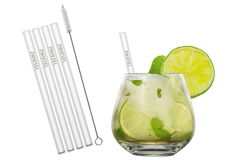 ZWIESEL GLAS Tumbler After Work Drink (4x Gr. 60 4x Glashalme Gr. 150 + Baumwollbürste)