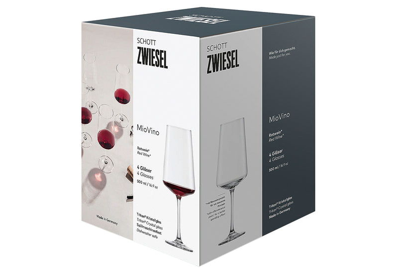 ZWIESEL GLAS Rotweinglas mit Moussierpunkt MioVino 4er Set