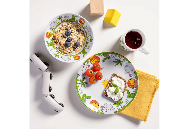 LEONARDO Kindergeschirr Elefant/Krokodil/Löwe 3teilig