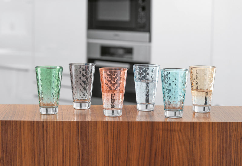 LEONARDO Set Longdrinkbecher Pastell sortiert Optic 6er Set