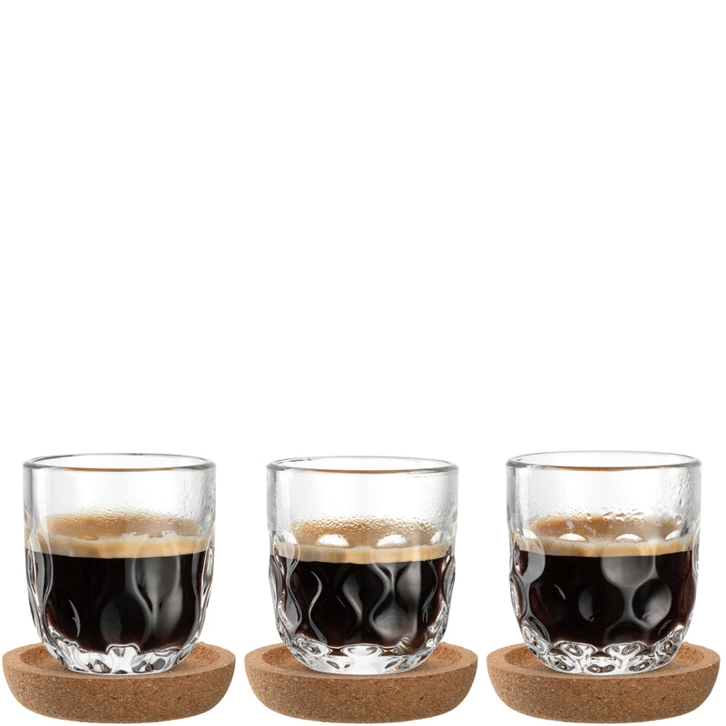 LEONARDO Espressoglas Gocce 60ml mit Untersetzer Set 6teilig