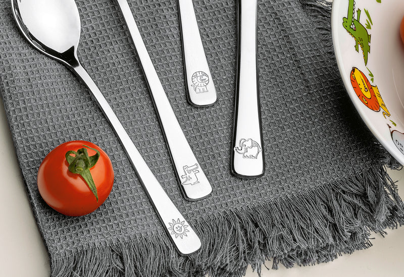 LEONARDO Kinderbesteck Elefant/Krokodil/Löwe 4teilig