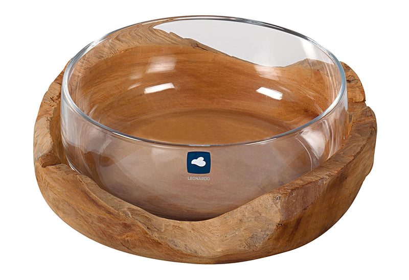 LEONARDO Schale mit Teaksockel 11cm Ø30cm