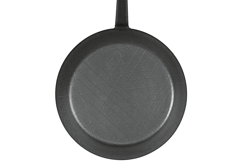 TURK Servierpfanne schmiedeeisern Ø24cm mit gebogenem Stiel und hohem Rand schwarz