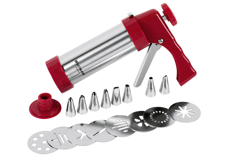 WESTMARK Gebäckpresse/Garnierspritze Edelstahl 17teilig