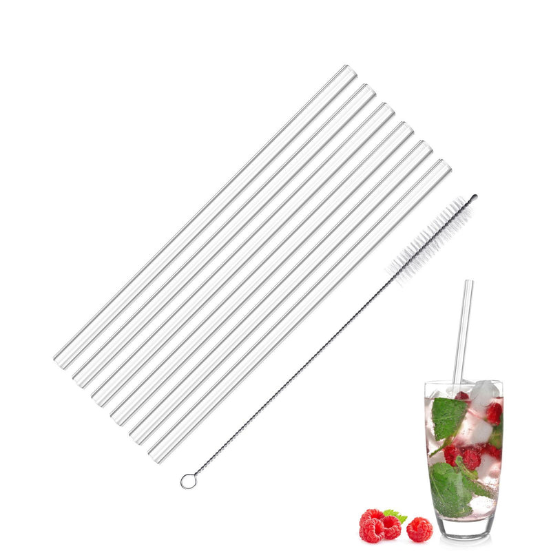 WESTMARK Trinkhalm Glas gerade mit Reinigungsbürste 20cm 6er