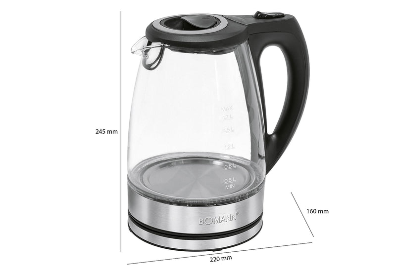BOMANN WKS 6032 G CB Wasserkocher 1,7l 2200W Glas/Edelstahl