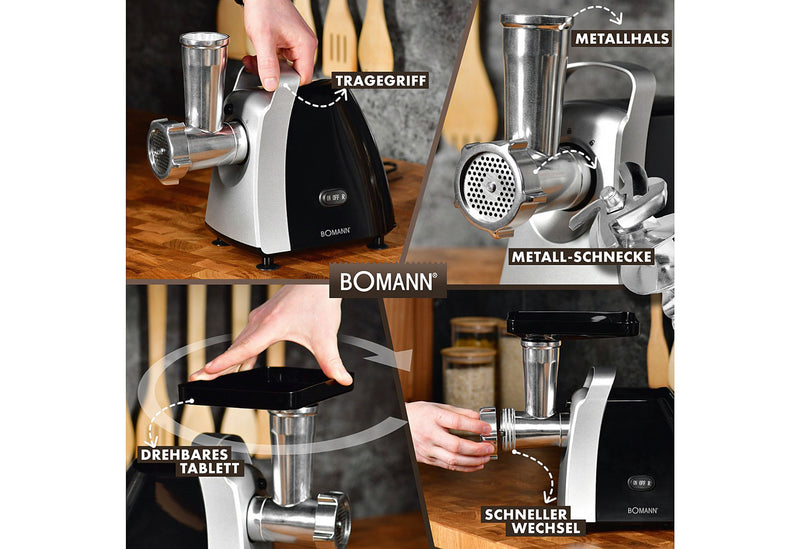 BOMANN Fleischwolf FW6067CB 1000W Edelstahl/schwarz