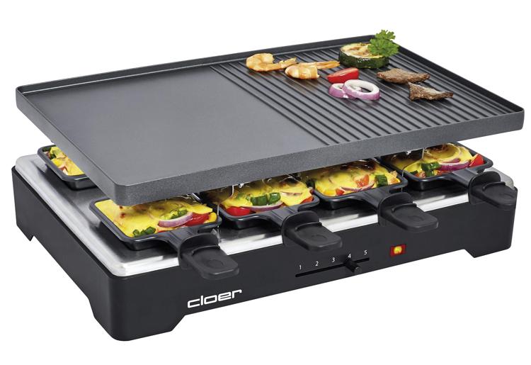 CLOER Raclettegrill 6446 8 Pfännchen 1200Watt