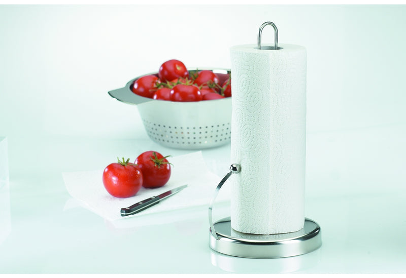 GEFU Küchenrollenhalter Edelstahl 34cm Ø16,5cm mit Papierrolle