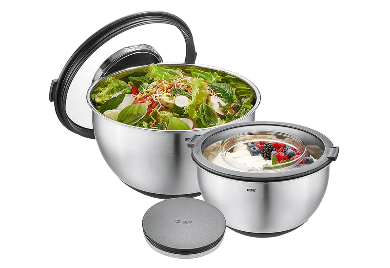 GEFU Schüssel-Set mit Spritzschutzdeckel Muov