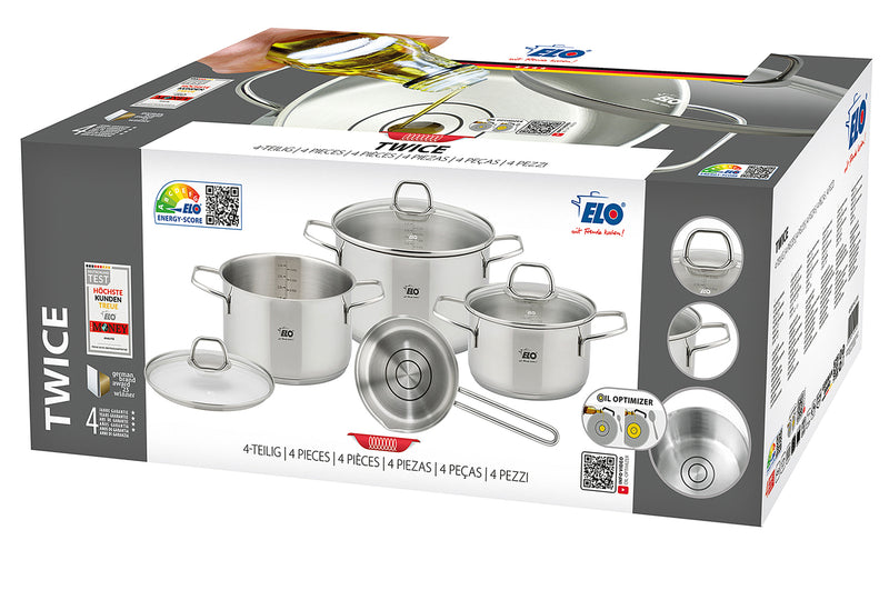 ELO Topfset Twice Edelstahl 18/10 4teilig
