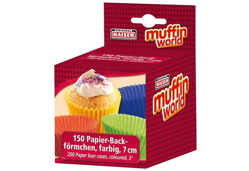KAISER Papierbackförmchen Muffin Ø7cm farbig sortiert 150er Pack