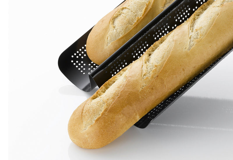 KAISER Baguetteform perforiert für 2 Baquettes schwarz