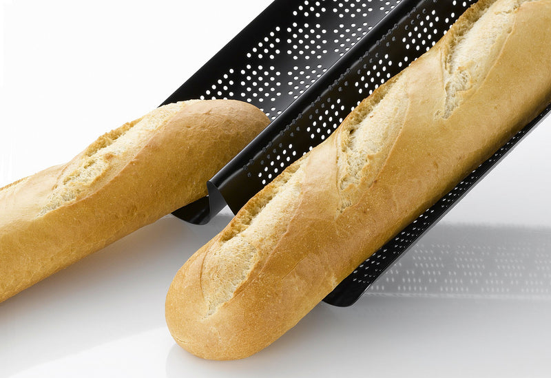 KAISER Baguetteform perforiert für 2 Baquettes schwarz