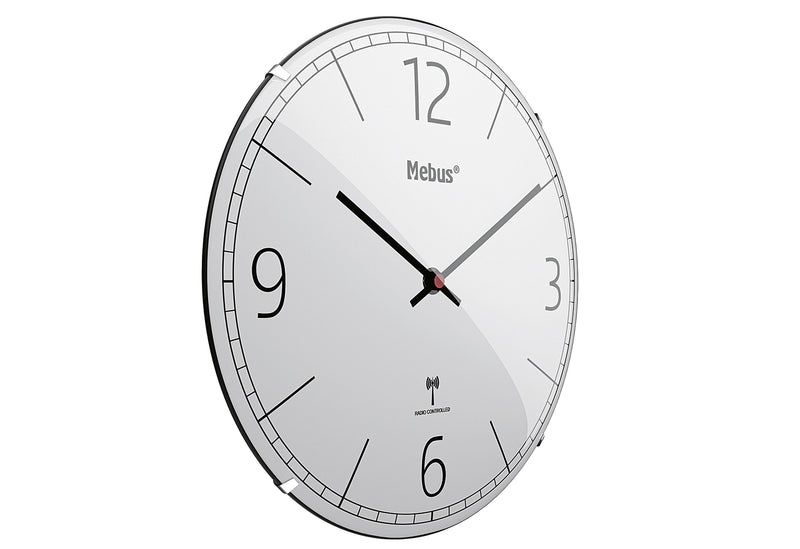 MEBUS Funkwanduhr Ø30cm hellgrau