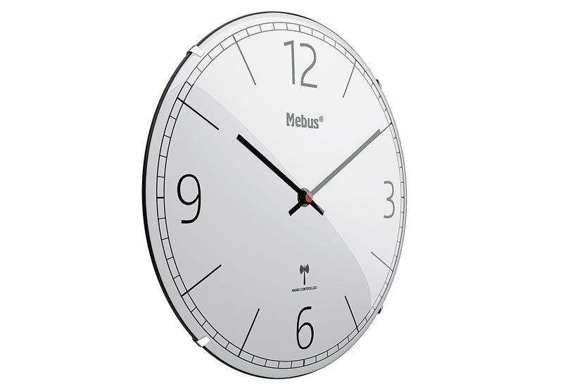 MEBUS Funkwanduhr Ø30cm hellgrau