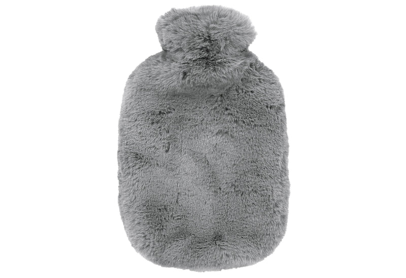 FASHY Wärmflasche mit softem Flauschbezug 2l grau