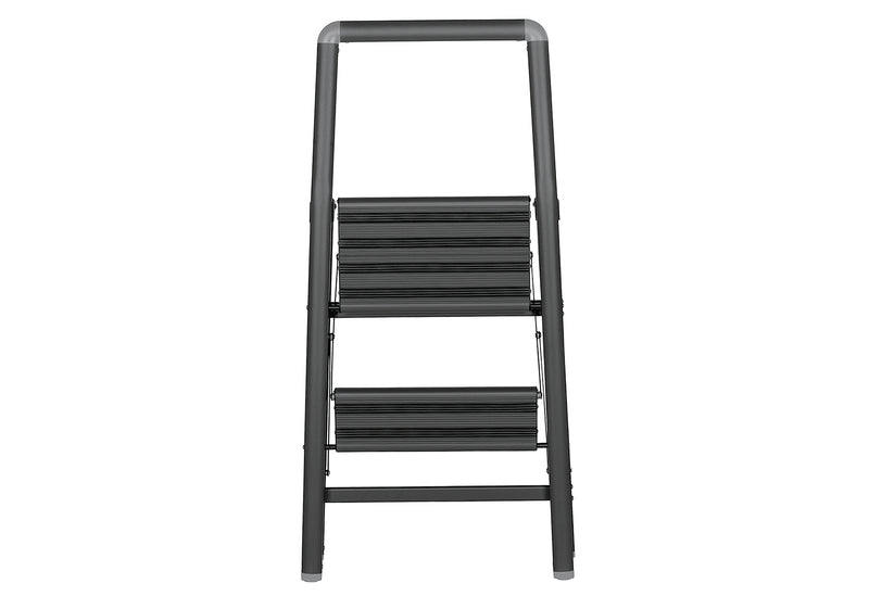 WENKO Alu-Klapptrittleiter Compact 2-stufig 45,5x91,5x6cm schwarz