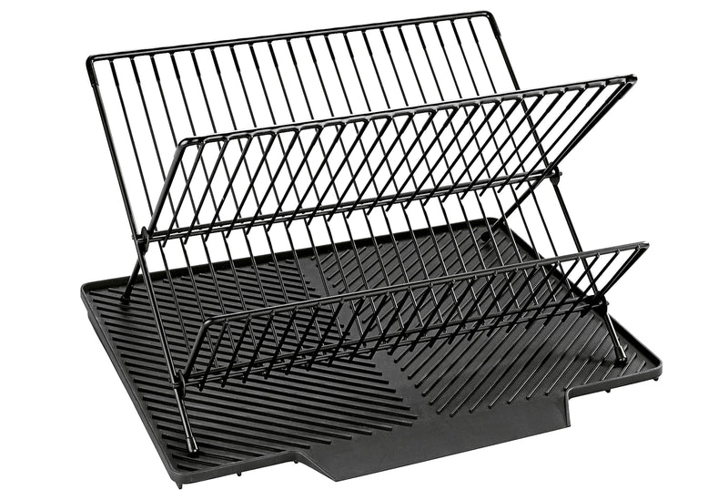 WENKO Geschirrabtropfer mit Abtropfmatte Nelia 34x25x40cm schwarz