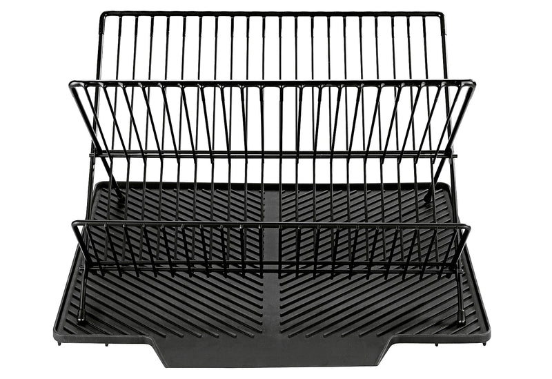 WENKO Geschirrabtropfer mit Abtropfmatte Nelia 34x25x40cm schwarz