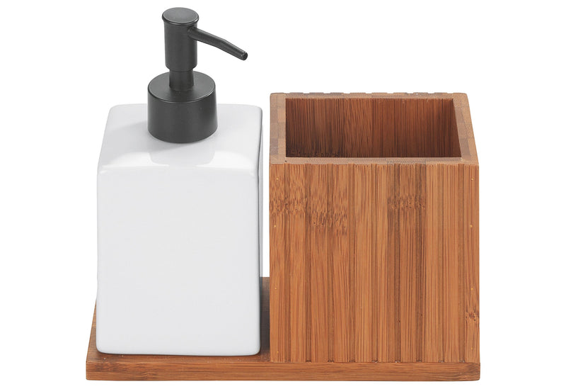 WENKO Spülmittelspender mit Utensilienhalter Mera