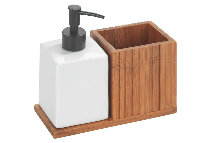 WENKO Spülmittelspender mit Utensilienhalter Mera