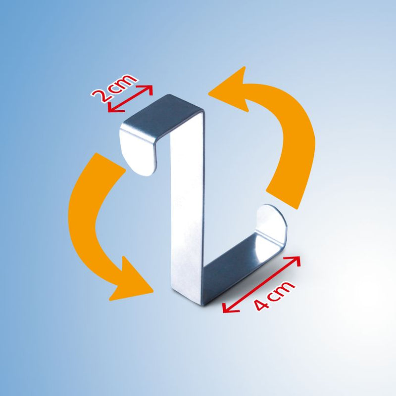 WENKO Türgarderobenhaken 7,6x1,2x6cm Edelstahl 6er Set
