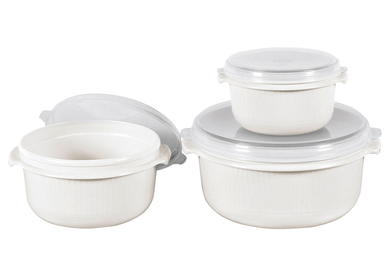 EMSA Mikrowellentopfset Micro Family 0,5/1/1,5 l weiß 3teilig
