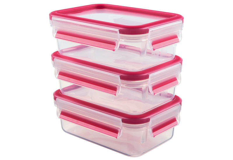 EMSA Frischhaltedose Clip & Close 0,55l 3er Set himbeer